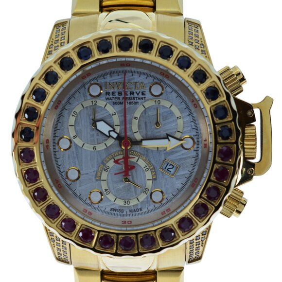 Men's 47mm Invicta Subaqua LE Diamond Sapphire Ruby Meteorite Watch! Ref: 16744!